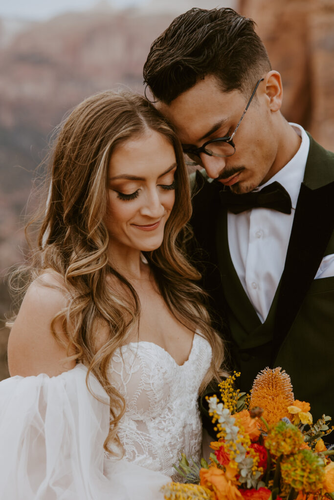 Christine and Ricky | Zion National Park Canyon Overlook Bridal Photos | Southern Utah Wedding and Elopement Photographer, Emily Dawn Photo