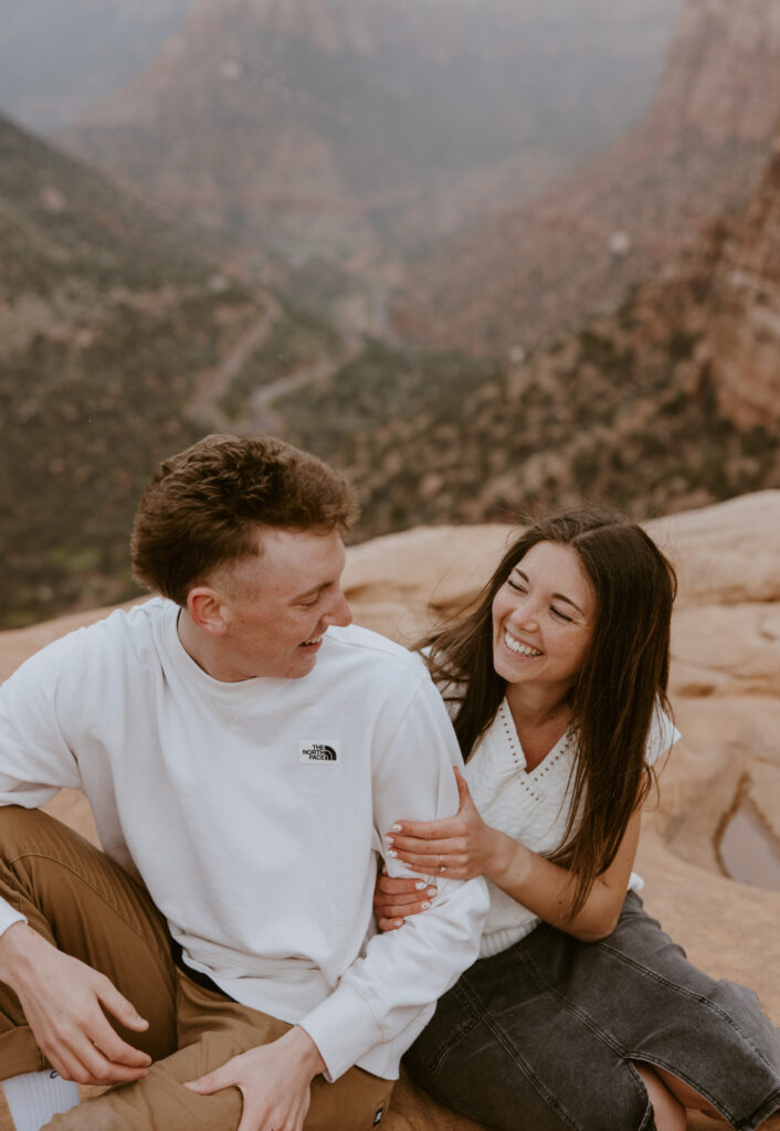 Kylie and Jackson | Zion National Park Engagements | Southern Utah Wedding and Elopement Photographer, Emily Dawn Photo