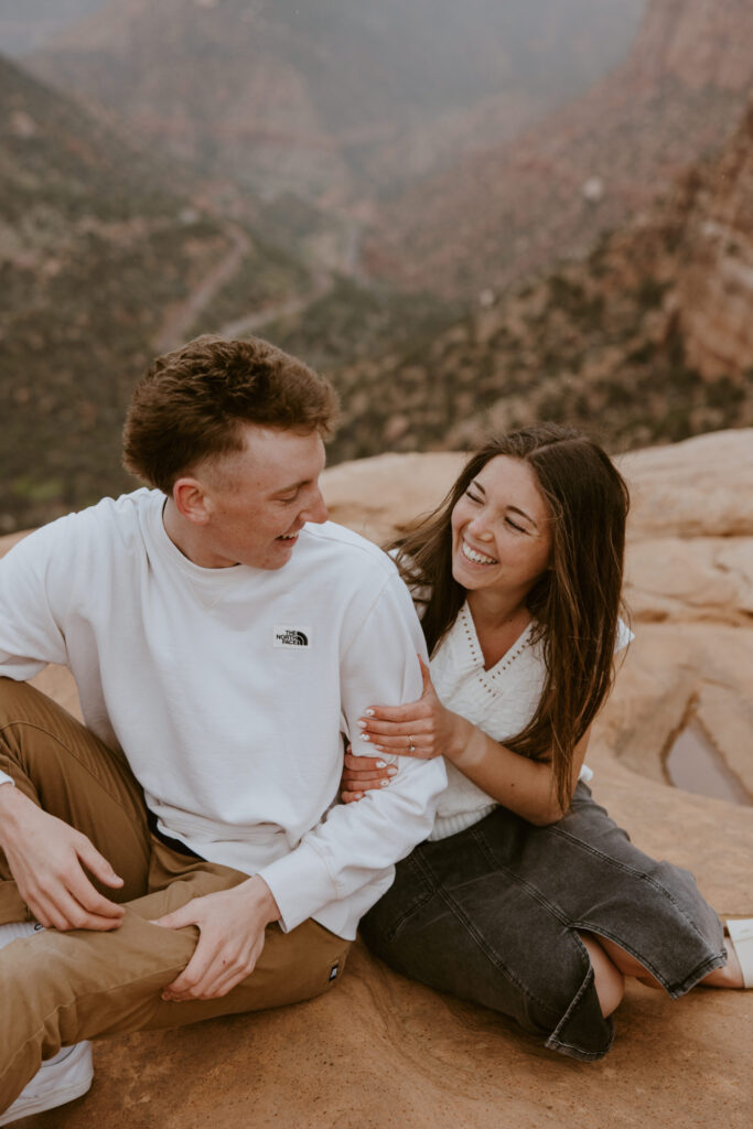 Kylie and Jackson | Zion National Park Engagements | Southern Utah Wedding and Elopement Photographer, Emily Dawn Photo