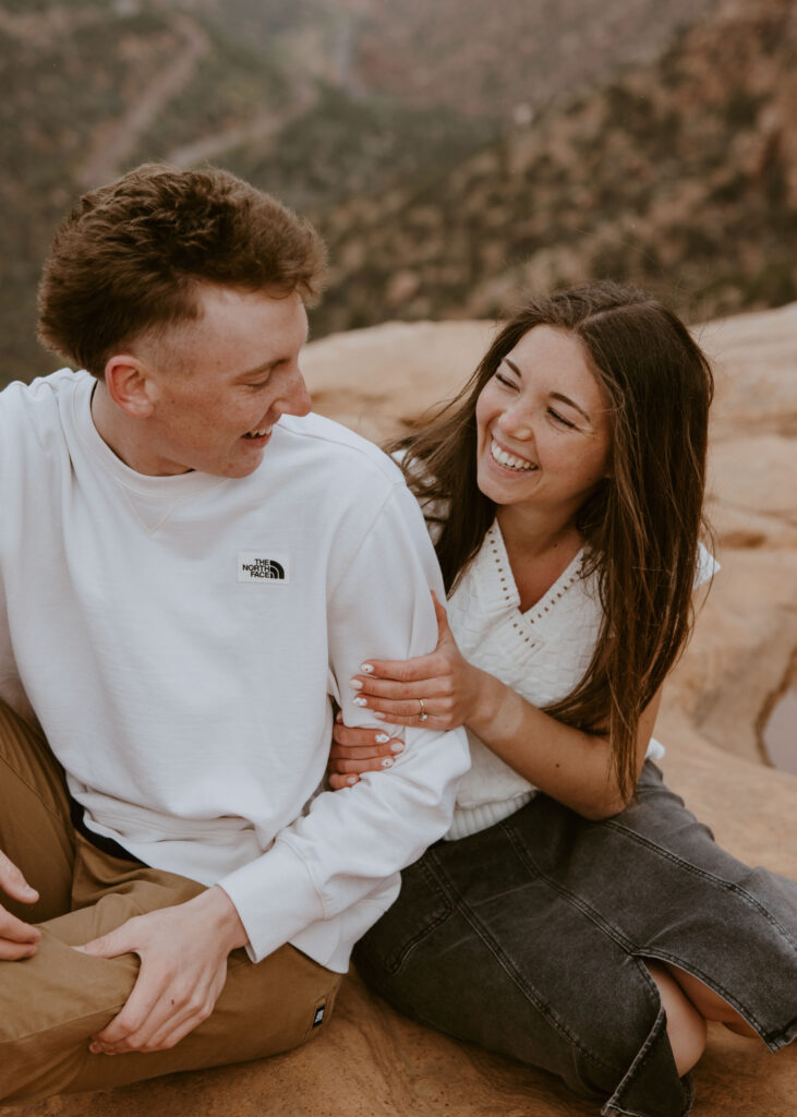 Kylie and Jackson | Zion National Park Engagements | Southern Utah Wedding and Elopement Photographer, Emily Dawn Photo