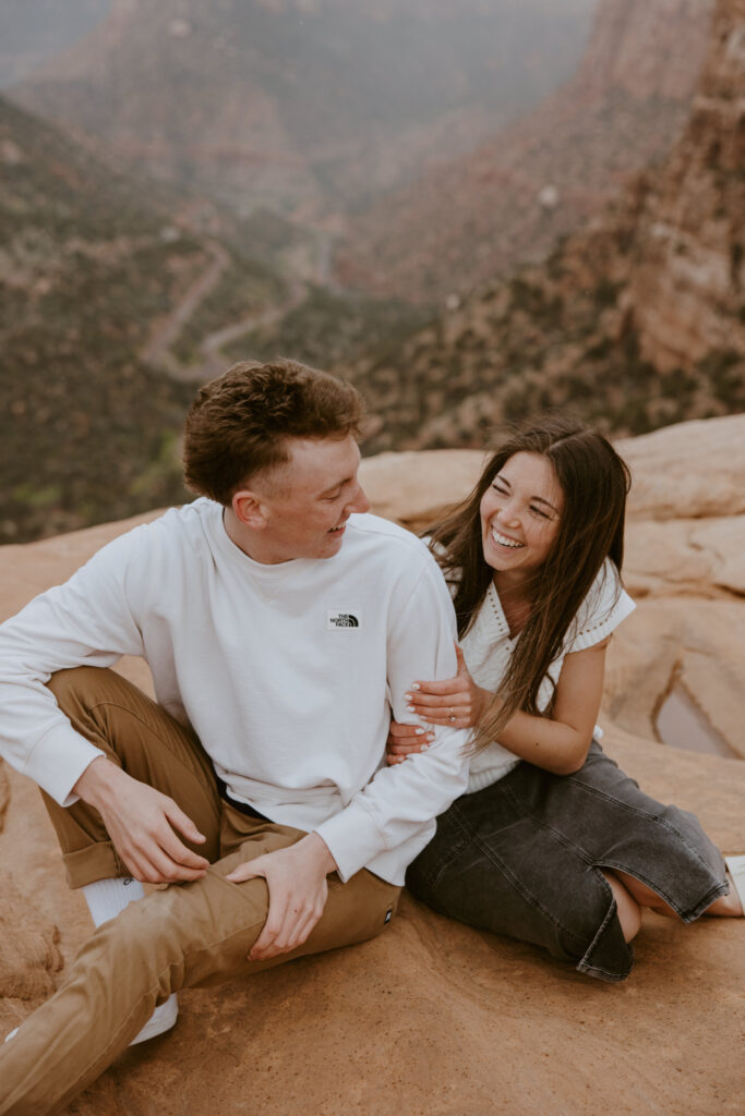 Kylie and Jackson | Zion National Park Engagements | Southern Utah Wedding and Elopement Photographer, Emily Dawn Photo