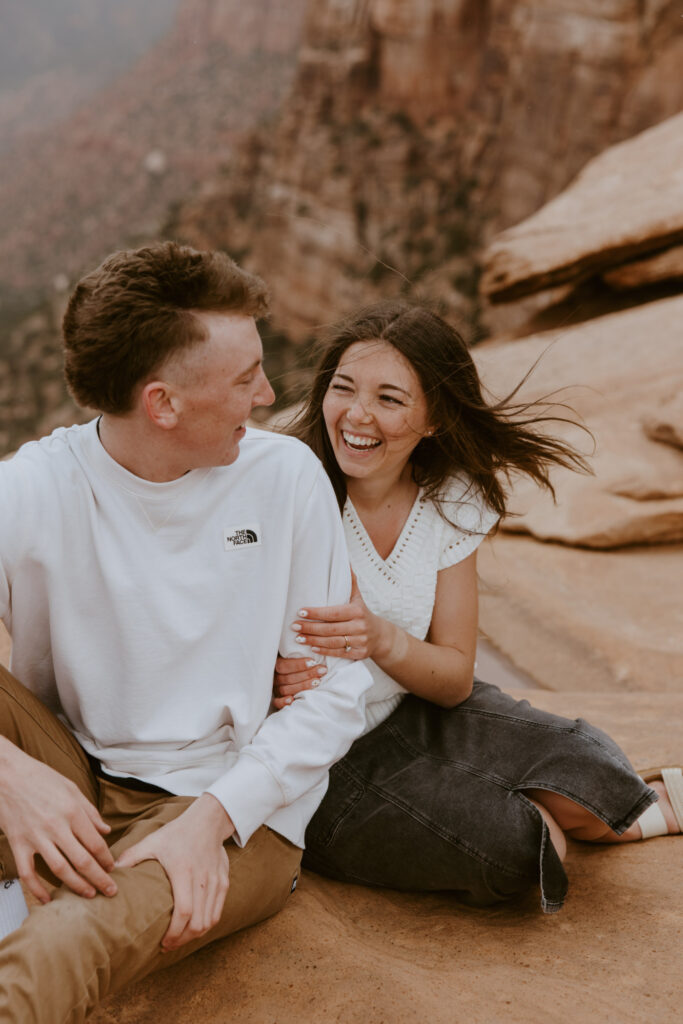 Kylie and Jackson | Zion National Park Engagements | Southern Utah Wedding and Elopement Photographer, Emily Dawn Photo