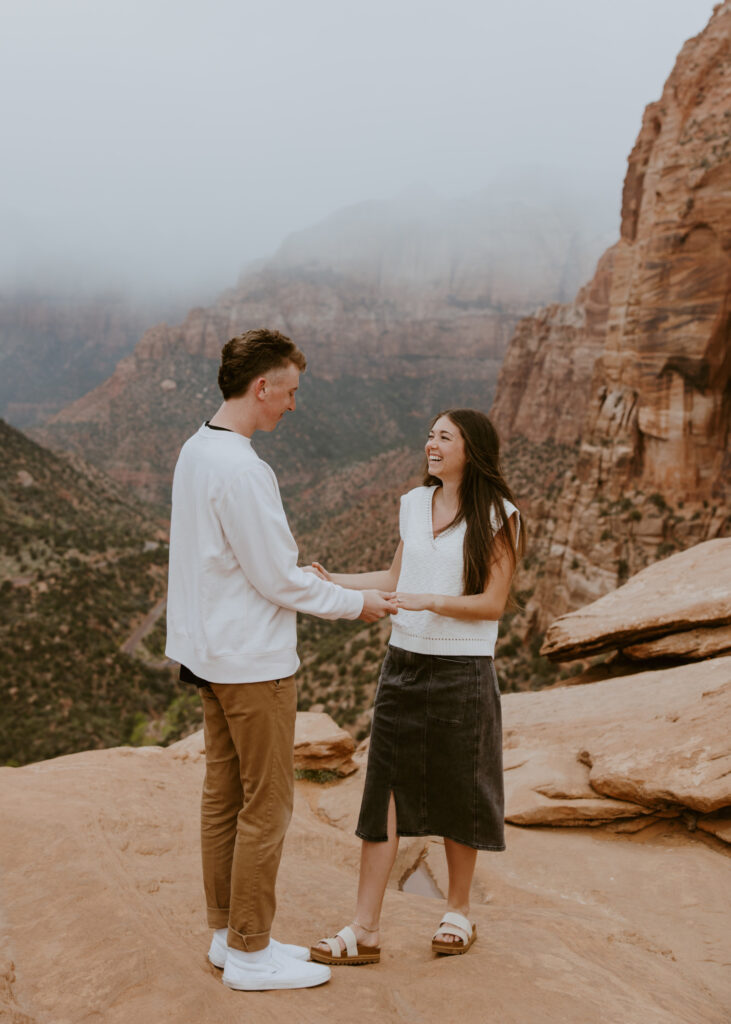 Kylie and Jackson | Zion National Park Engagements | Southern Utah Wedding and Elopement Photographer, Emily Dawn Photo