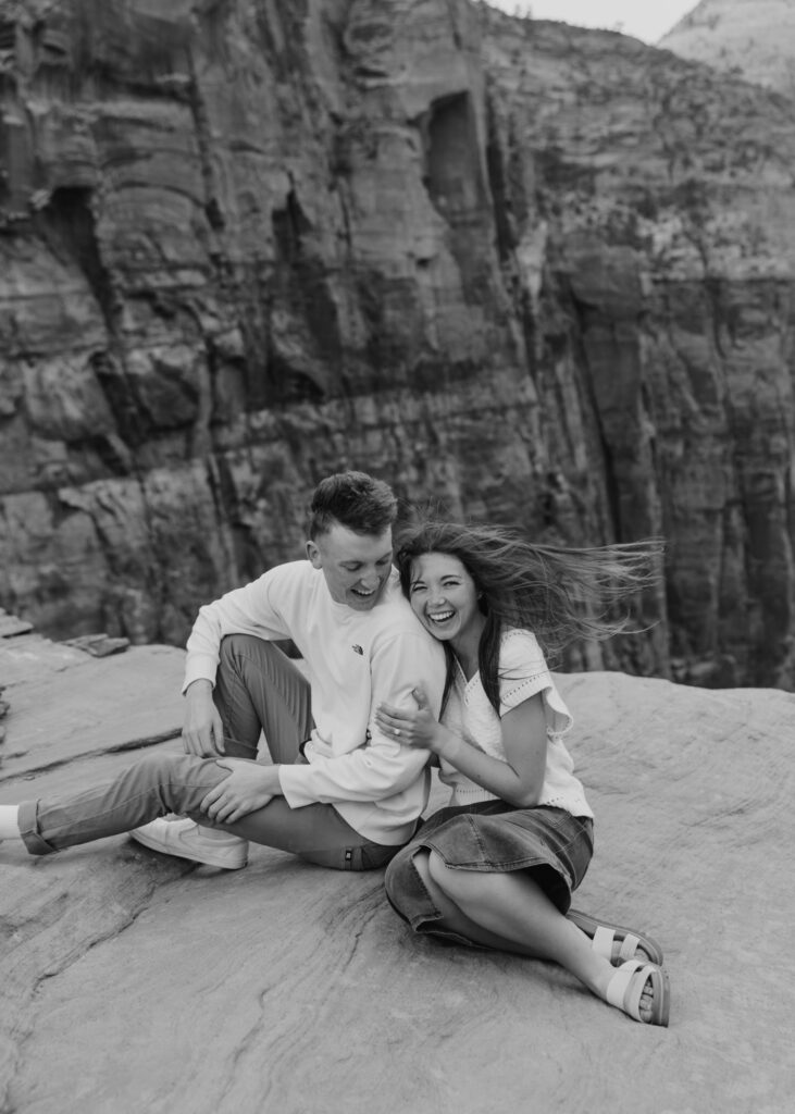 Kylie and Jackson | Zion National Park Engagements | Southern Utah Wedding and Elopement Photographer, Emily Dawn Photo