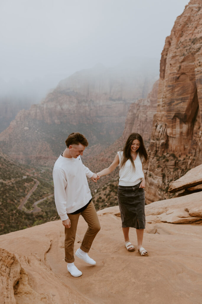 Kylie and Jackson | Zion National Park Engagements | Southern Utah Wedding and Elopement Photographer, Emily Dawn Photo