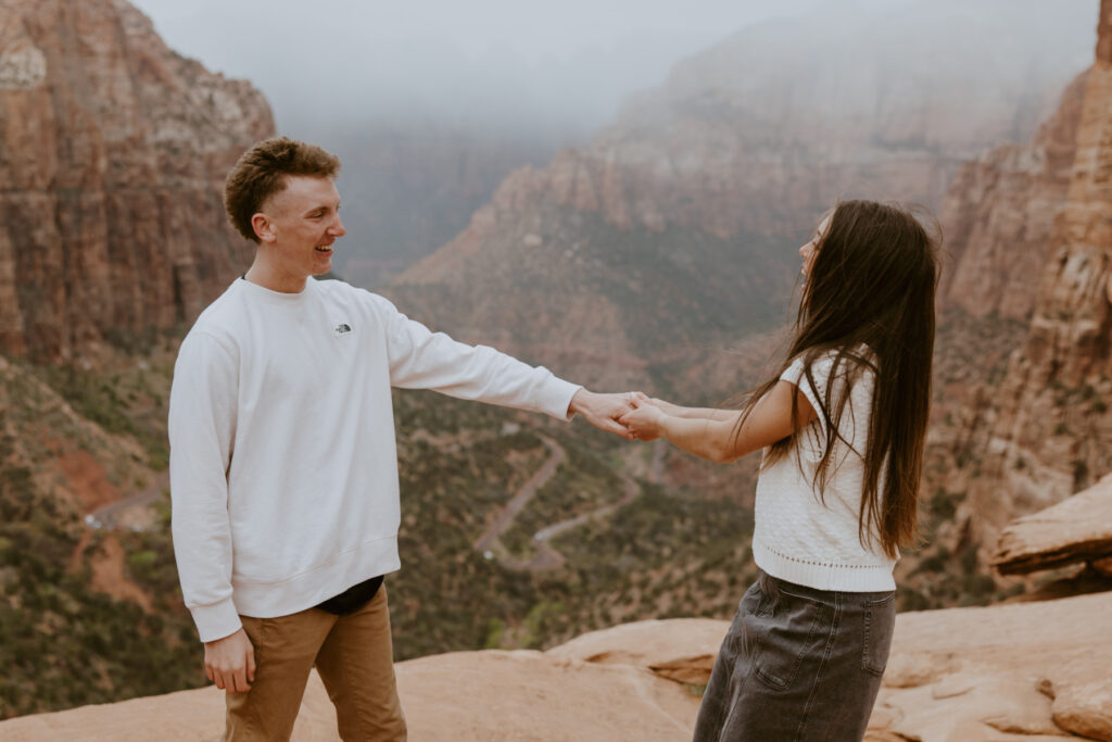 Kylie and Jackson | Zion National Park Engagements | Southern Utah Wedding and Elopement Photographer, Emily Dawn Photo