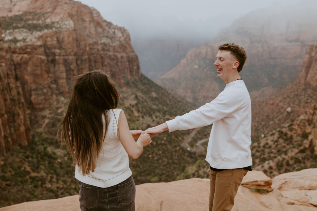 Kylie and Jackson | Zion National Park Engagements | Southern Utah Wedding and Elopement Photographer, Emily Dawn Photo