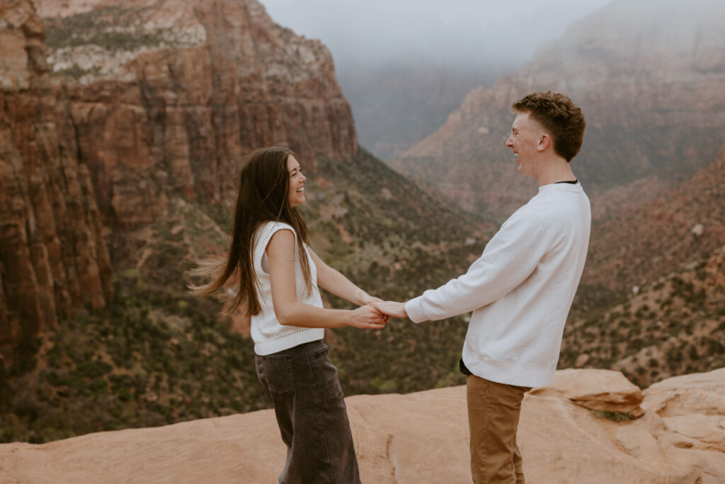 Kylie and Jackson | Zion National Park Engagements | Southern Utah Wedding and Elopement Photographer, Emily Dawn Photo