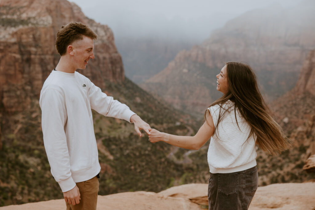 Kylie and Jackson | Zion National Park Engagements | Southern Utah Wedding and Elopement Photographer, Emily Dawn Photo