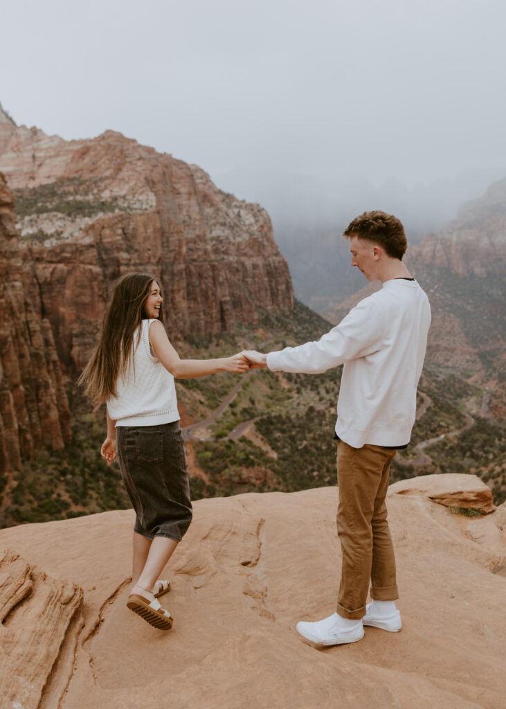 Kylie and Jackson | Zion National Park Engagements | Southern Utah Wedding and Elopement Photographer, Emily Dawn Photo