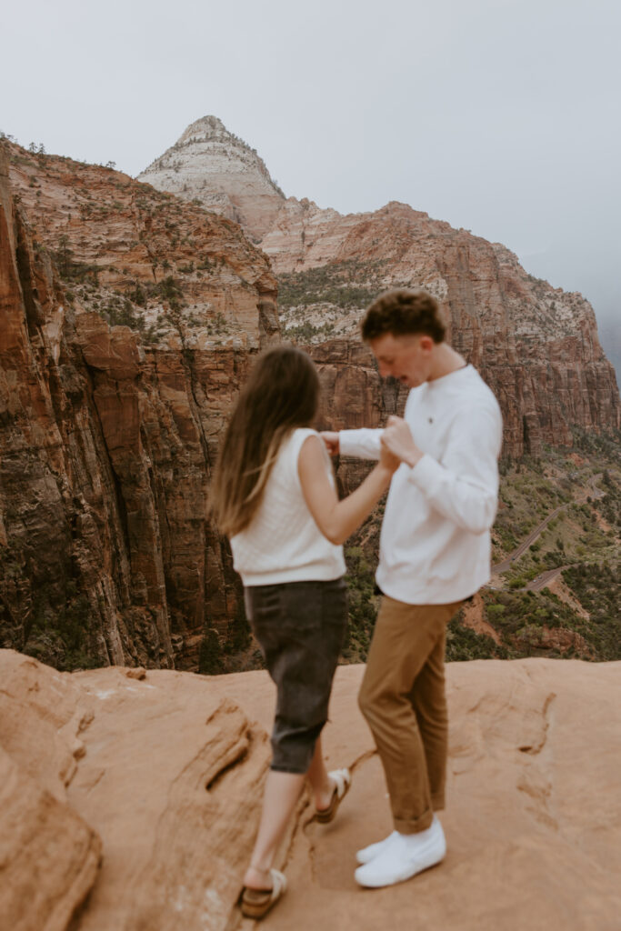 Kylie and Jackson | Zion National Park Engagements | Southern Utah Wedding and Elopement Photographer, Emily Dawn Photo