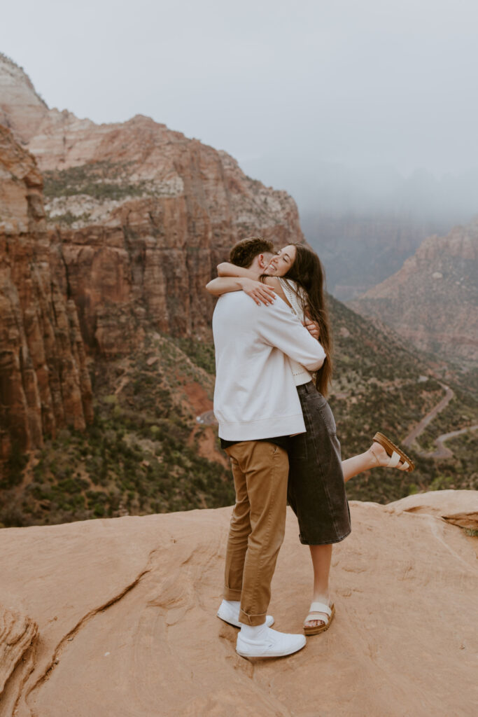 Kylie and Jackson | Zion National Park Engagements | Southern Utah Wedding and Elopement Photographer, Emily Dawn Photo