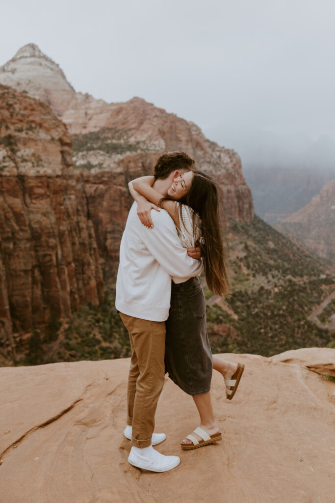 Kylie and Jackson | Zion National Park Engagements | Southern Utah Wedding and Elopement Photographer, Emily Dawn Photo