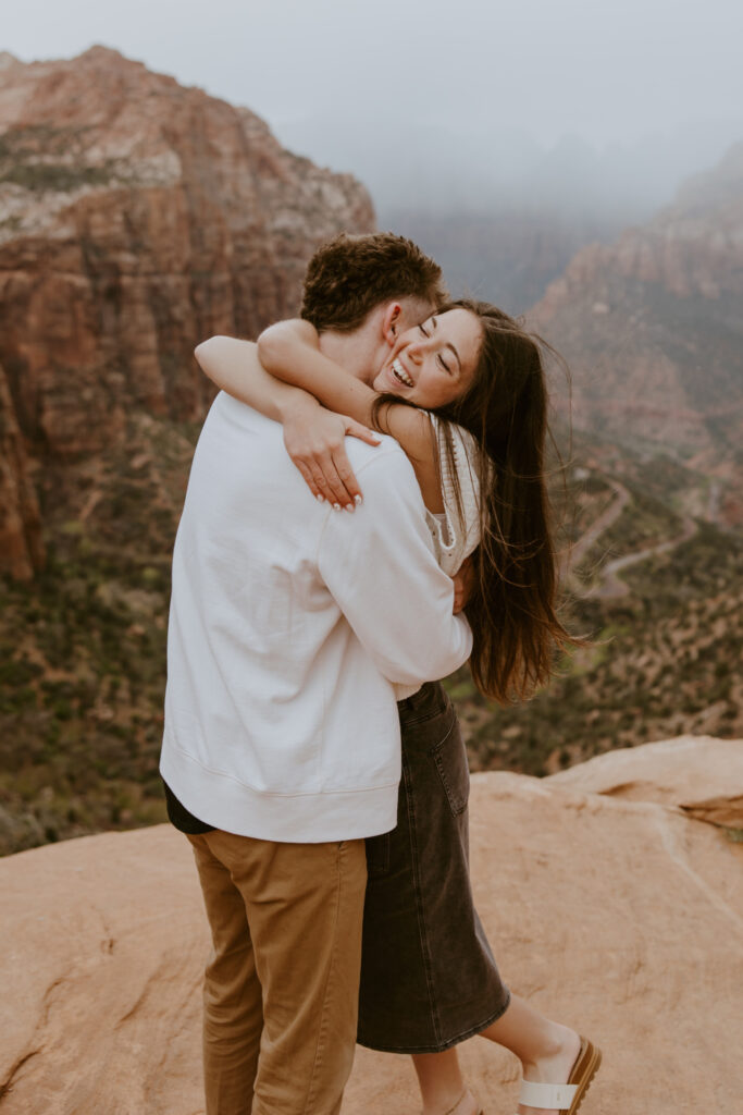 Kylie and Jackson | Zion National Park Engagements | Southern Utah Wedding and Elopement Photographer, Emily Dawn Photo