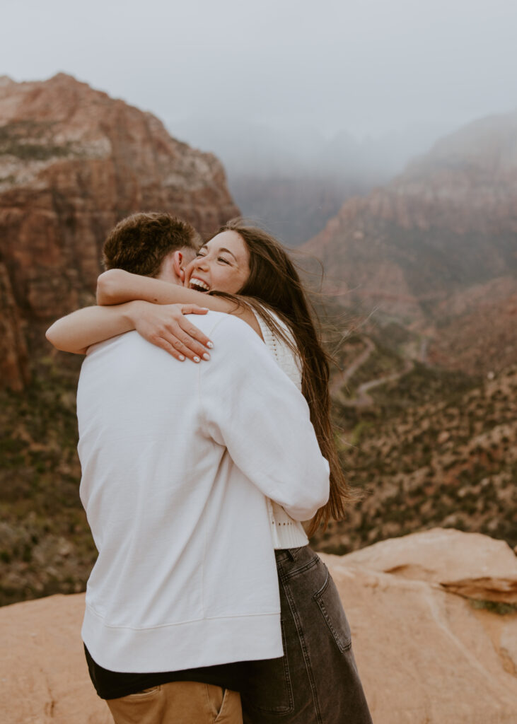 Kylie and Jackson | Zion National Park Engagements | Southern Utah Wedding and Elopement Photographer, Emily Dawn Photo