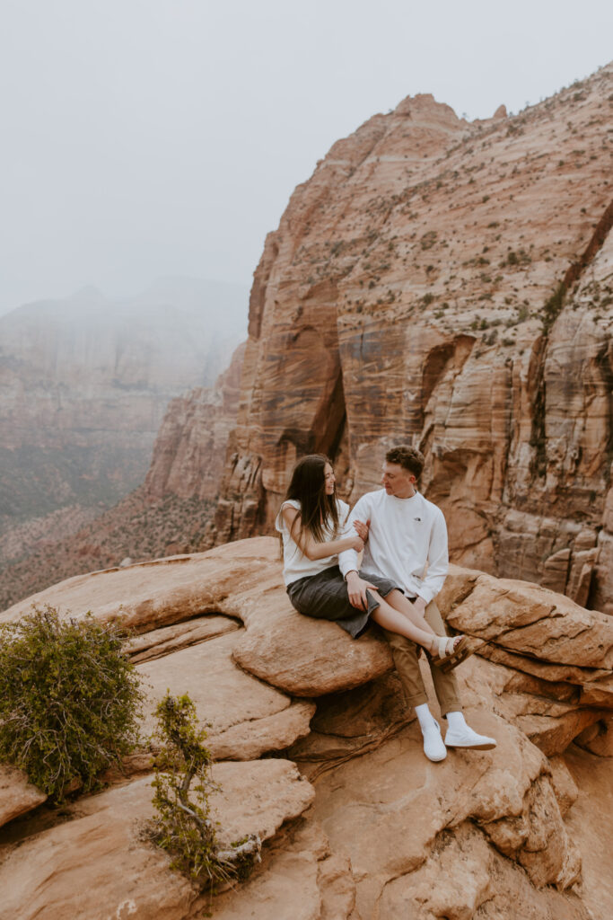 Kylie and Jackson | Zion National Park Engagements | Southern Utah Wedding and Elopement Photographer, Emily Dawn Photo