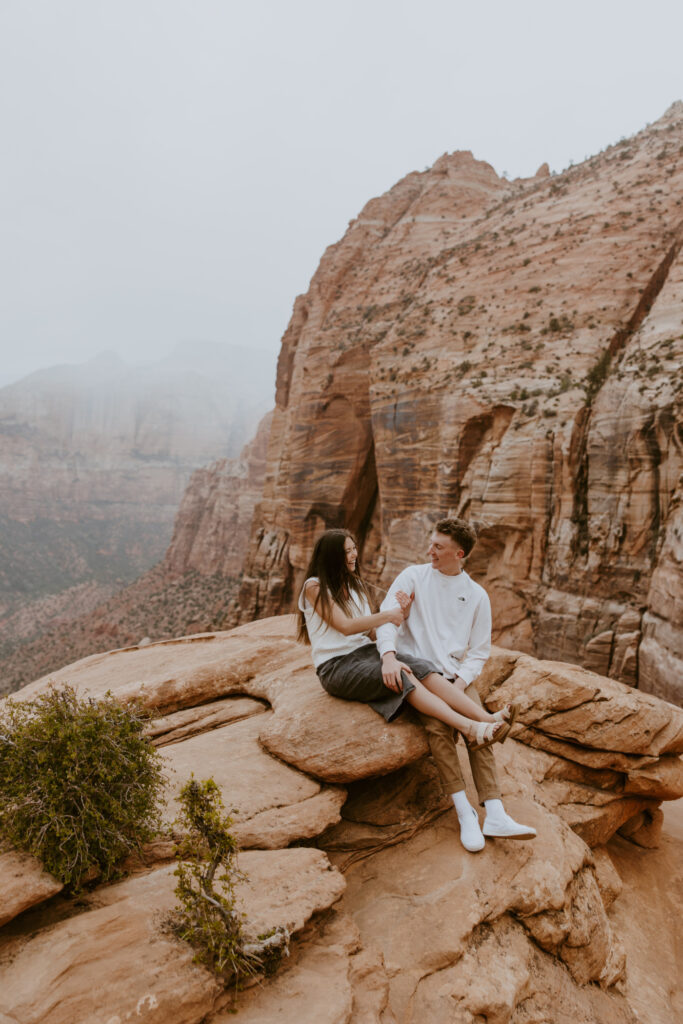 Kylie and Jackson | Zion National Park Engagements | Southern Utah Wedding and Elopement Photographer, Emily Dawn Photo