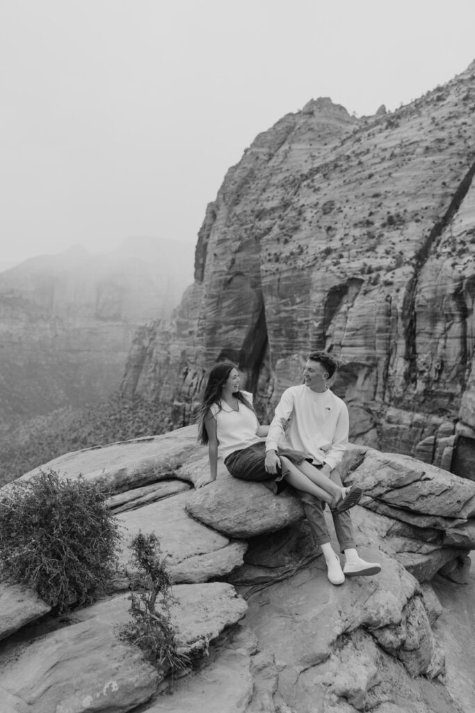 Kylie and Jackson | Zion National Park Engagements | Southern Utah Wedding and Elopement Photographer, Emily Dawn Photo