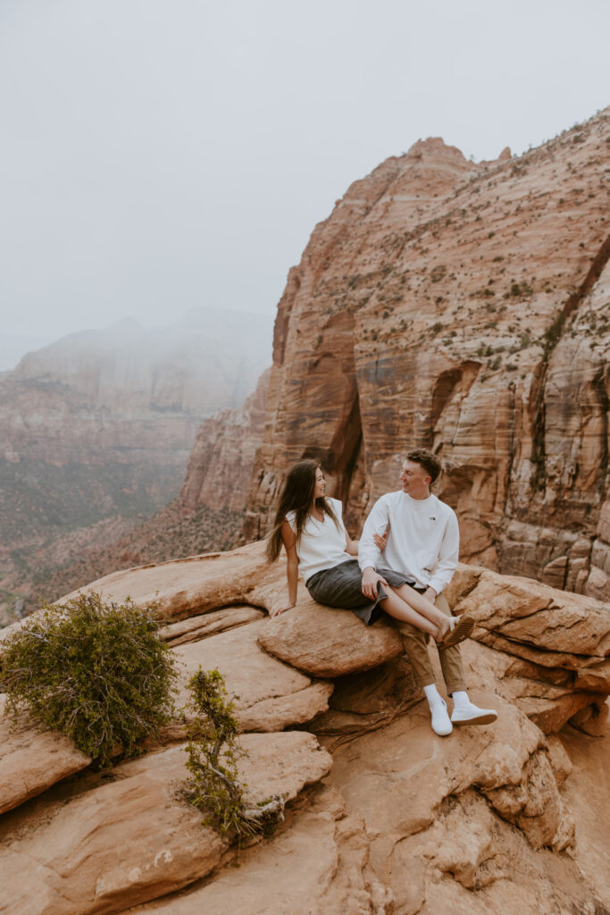 Kylie and Jackson | Zion National Park Engagements | Southern Utah Wedding and Elopement Photographer, Emily Dawn Photo