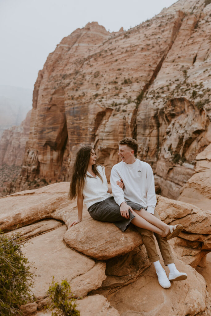 Kylie and Jackson | Zion National Park Engagements | Southern Utah Wedding and Elopement Photographer, Emily Dawn Photo