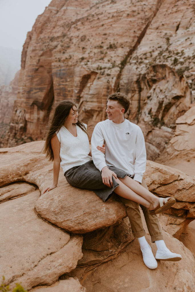 Kylie and Jackson | Zion National Park Engagements | Southern Utah Wedding and Elopement Photographer, Emily Dawn Photo