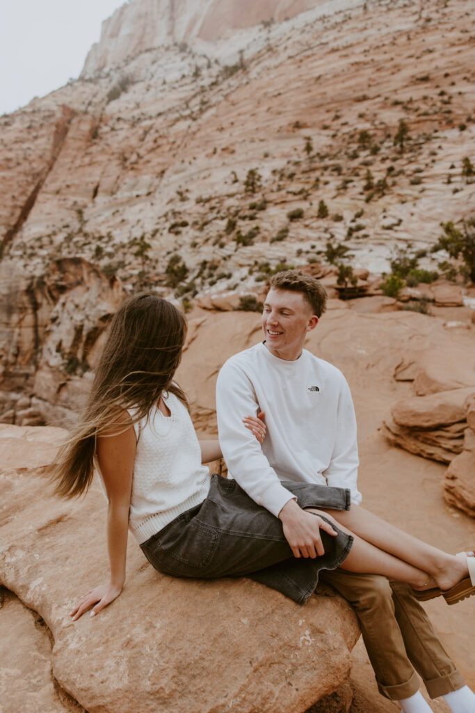 Kylie and Jackson | Zion National Park Engagements | Southern Utah Wedding and Elopement Photographer, Emily Dawn Photo