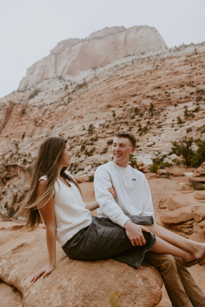 Kylie and Jackson | Zion National Park Engagements | Southern Utah Wedding and Elopement Photographer, Emily Dawn Photo