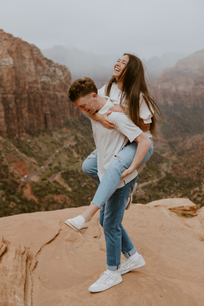 Kylie and Jackson | Zion National Park Engagements | Southern Utah Wedding and Elopement Photographer, Emily Dawn Photo