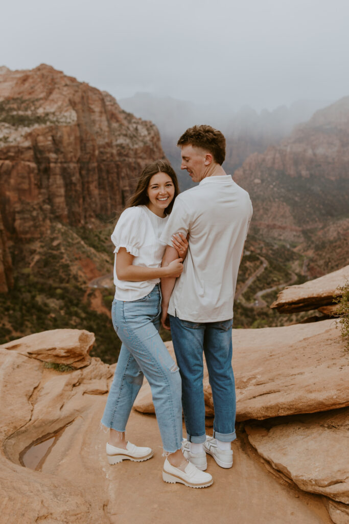 Kylie and Jackson | Zion National Park Engagements | Southern Utah Wedding and Elopement Photographer, Emily Dawn Photo