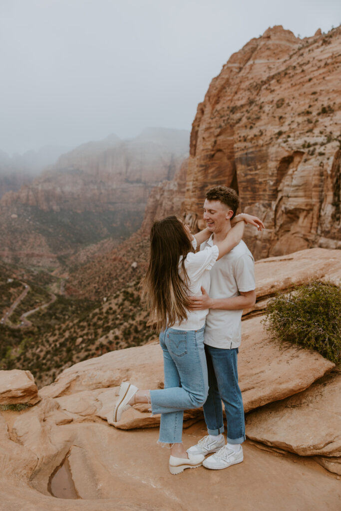 Kylie and Jackson | Zion National Park Engagements | Southern Utah Wedding and Elopement Photographer, Emily Dawn Photo