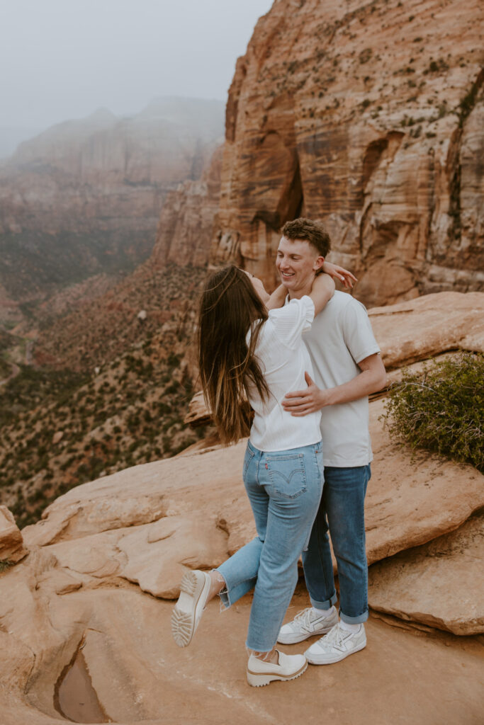 Kylie and Jackson | Zion National Park Engagements | Southern Utah Wedding and Elopement Photographer, Emily Dawn Photo