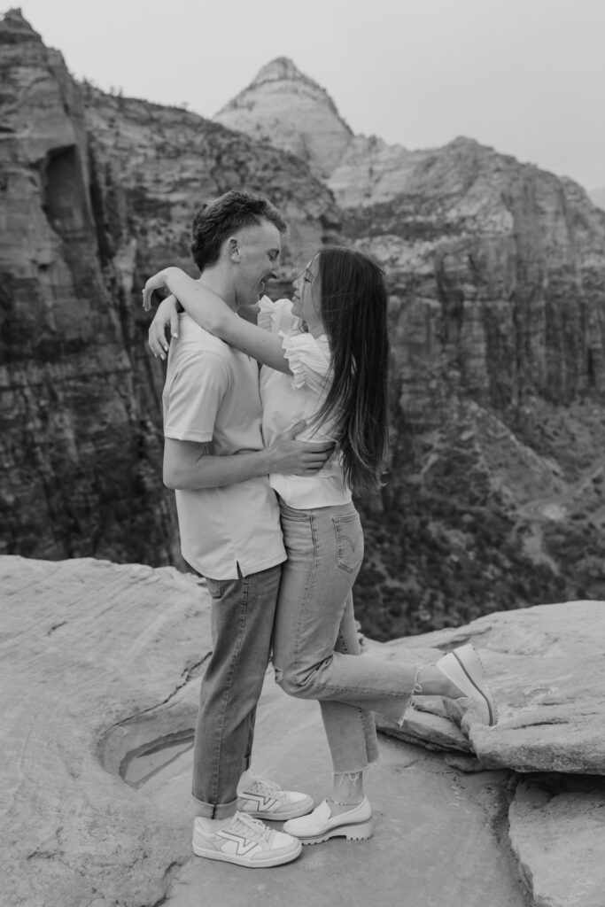 Kylie and Jackson | Zion National Park Engagements | Southern Utah Wedding and Elopement Photographer, Emily Dawn Photo