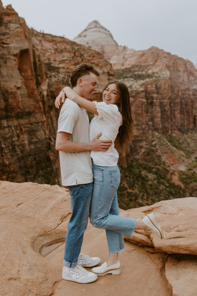 Kylie and Jackson | Zion National Park Engagements | Southern Utah Wedding and Elopement Photographer, Emily Dawn Photo