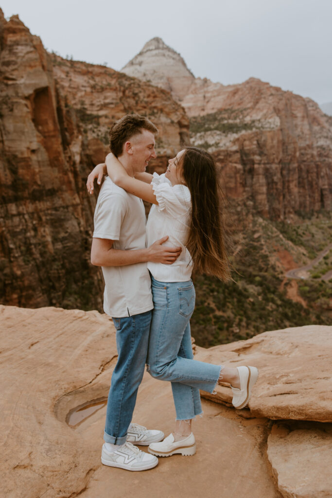 Kylie and Jackson | Zion National Park Engagements | Southern Utah Wedding and Elopement Photographer, Emily Dawn Photo