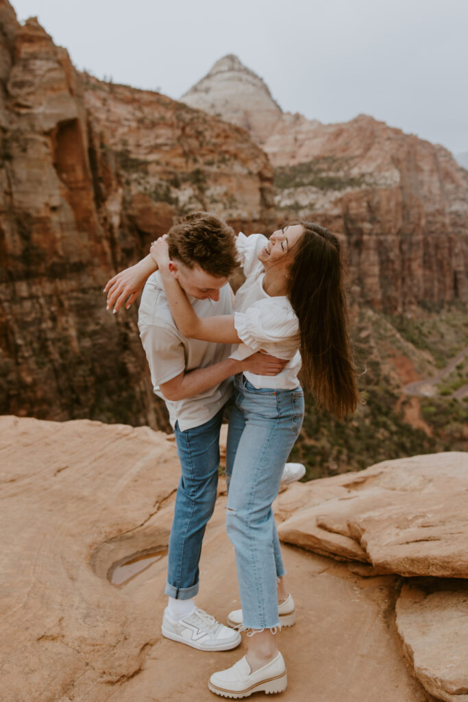 Kylie and Jackson | Zion National Park Engagements | Southern Utah Wedding and Elopement Photographer, Emily Dawn Photo