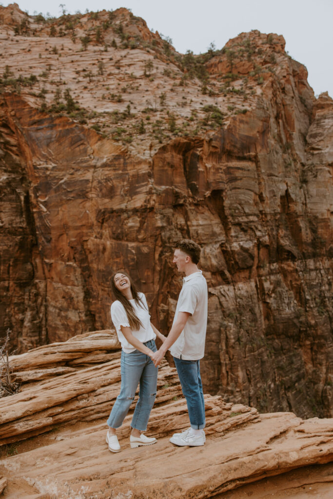 Kylie and Jackson | Zion National Park Engagements | Southern Utah Wedding and Elopement Photographer, Emily Dawn Photo