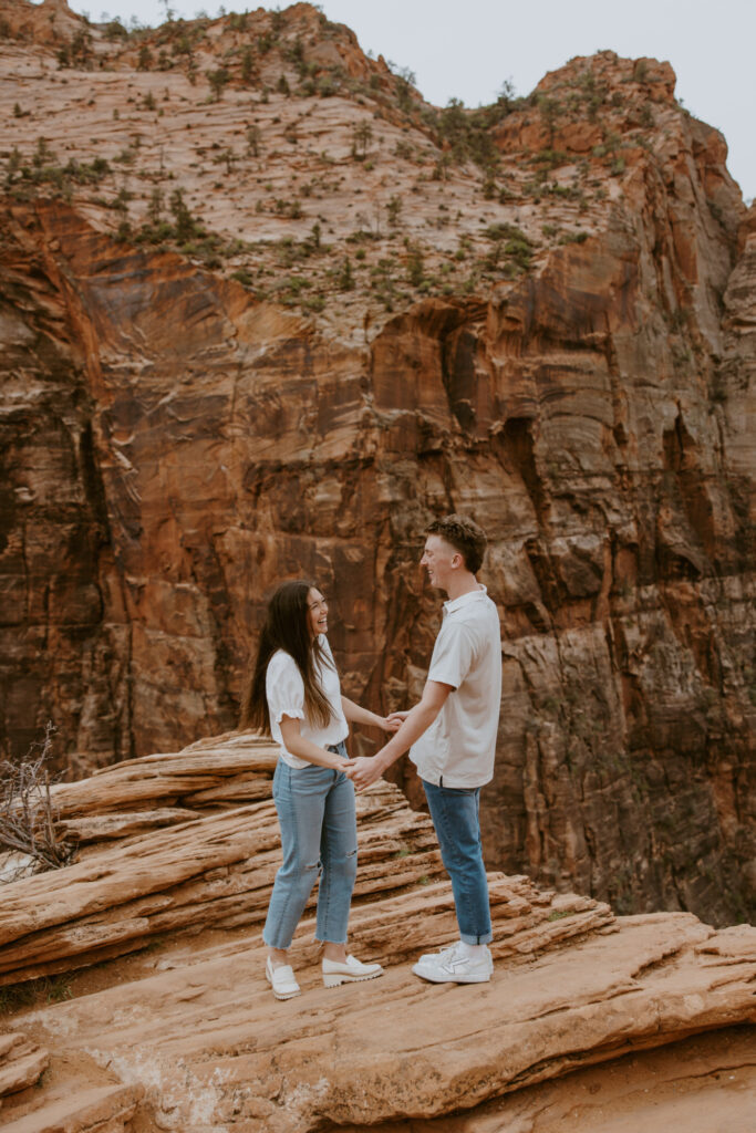 Kylie and Jackson | Zion National Park Engagements | Southern Utah Wedding and Elopement Photographer, Emily Dawn Photo