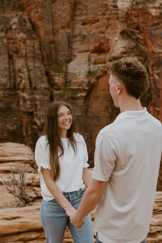 Kylie and Jackson | Zion National Park Engagements | Southern Utah Wedding and Elopement Photographer, Emily Dawn Photo