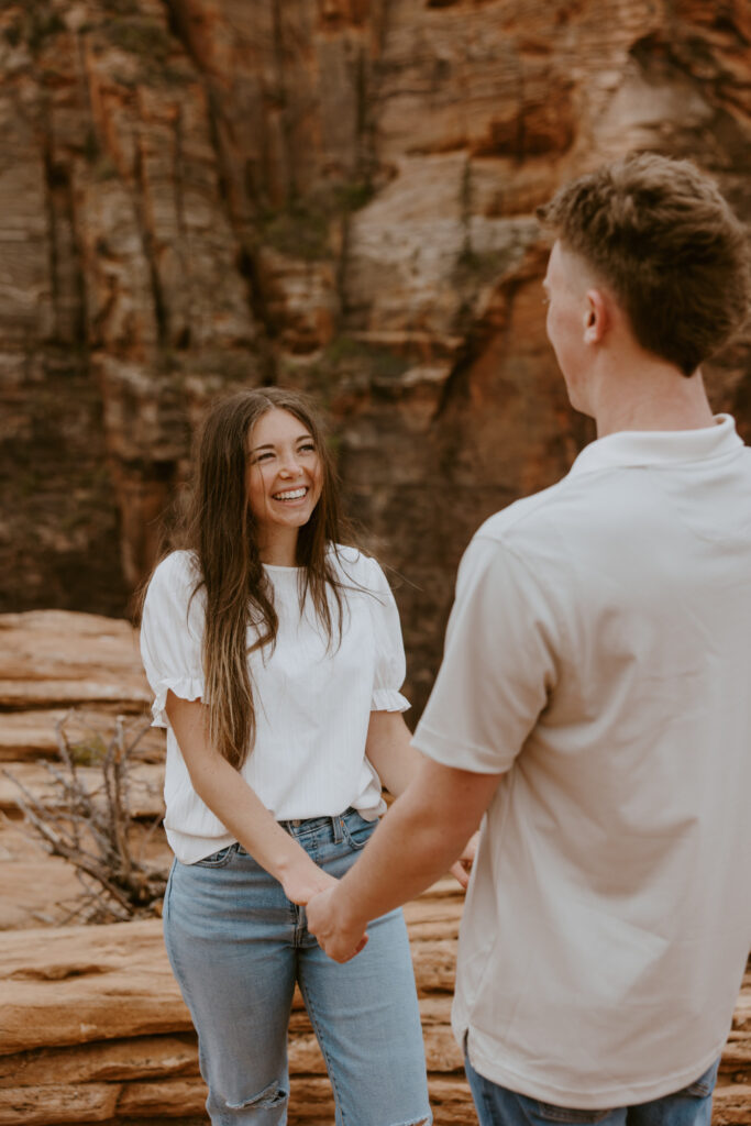 Kylie and Jackson | Zion National Park Engagements | Southern Utah Wedding and Elopement Photographer, Emily Dawn Photo