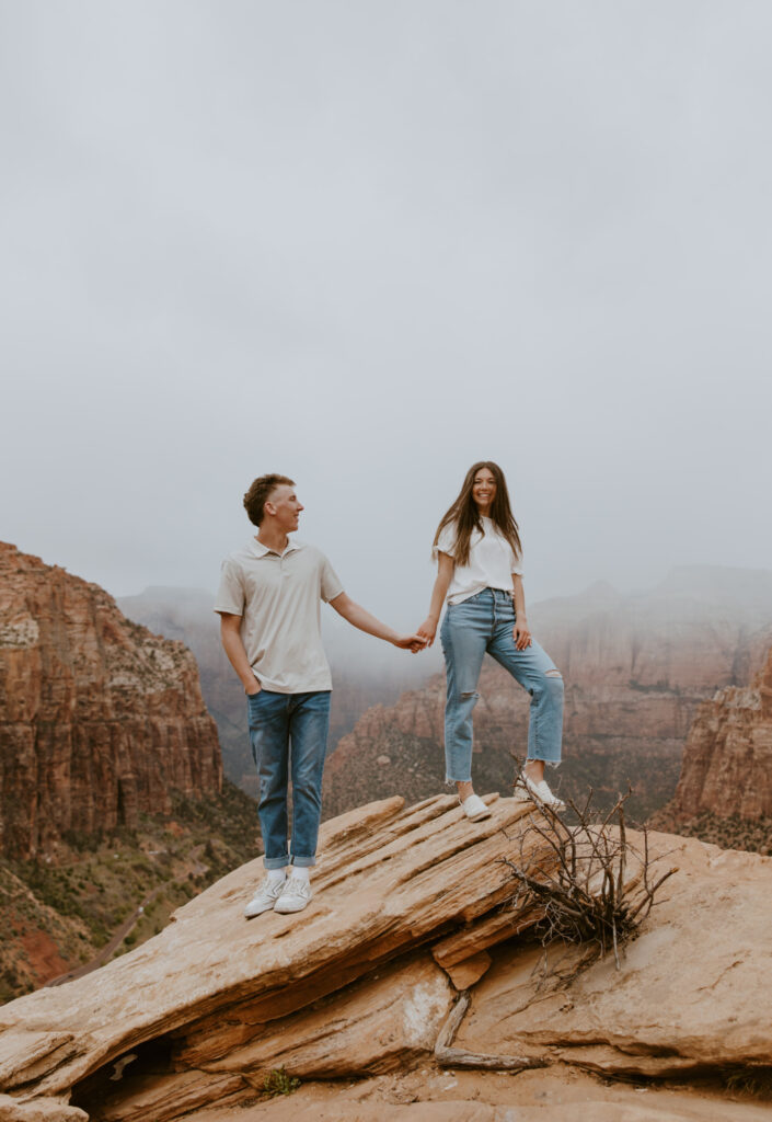 Kylie and Jackson | Zion National Park Engagements | Southern Utah Wedding and Elopement Photographer, Emily Dawn Photo