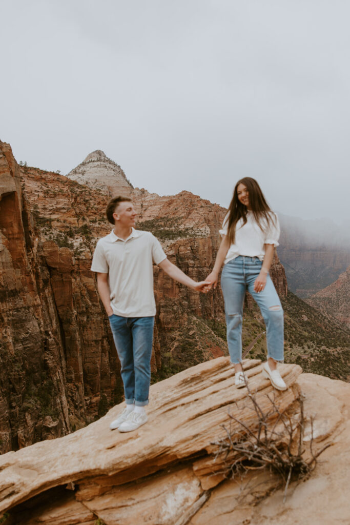 Kylie and Jackson | Zion National Park Engagements | Southern Utah Wedding and Elopement Photographer, Emily Dawn Photo