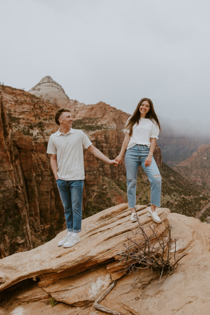 Kylie and Jackson | Zion National Park Engagements | Southern Utah Wedding and Elopement Photographer, Emily Dawn Photo