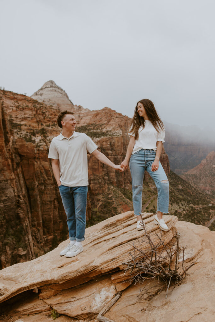 Kylie and Jackson | Zion National Park Engagements | Southern Utah Wedding and Elopement Photographer, Emily Dawn Photo