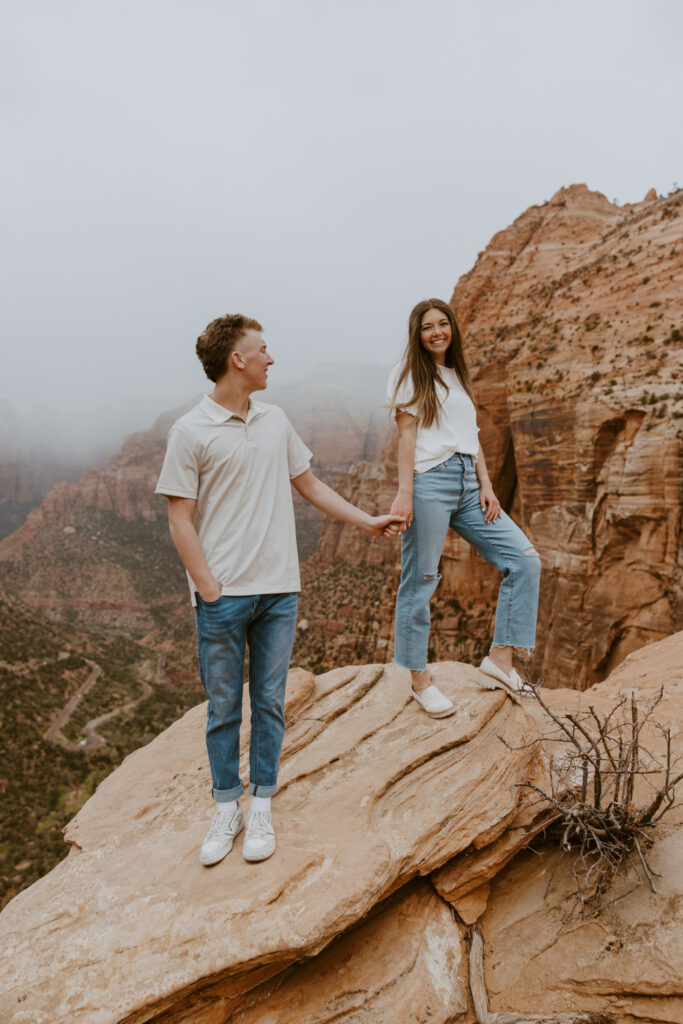 Kylie and Jackson | Zion National Park Engagements | Southern Utah Wedding and Elopement Photographer, Emily Dawn Photo