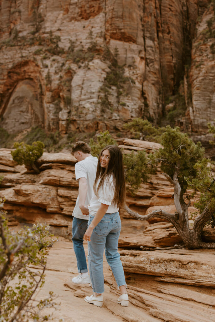 Kylie and Jackson | Zion National Park Engagements | Southern Utah Wedding and Elopement Photographer, Emily Dawn Photo