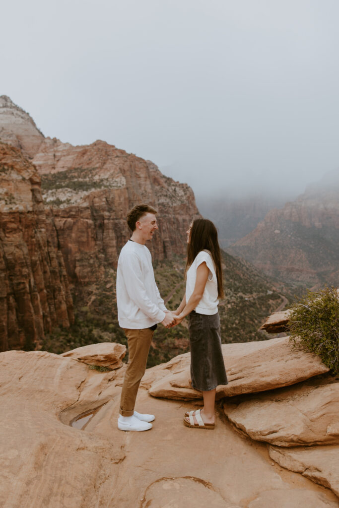 Kylie and Jackson | Zion National Park Engagements | Southern Utah Wedding and Elopement Photographer, Emily Dawn Photo