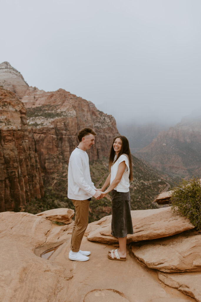 Kylie and Jackson | Zion National Park Engagements | Southern Utah Wedding and Elopement Photographer, Emily Dawn Photo