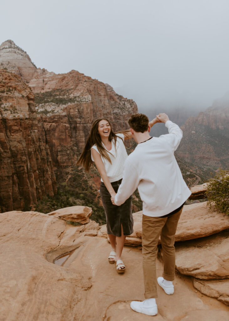 Kylie and Jackson | Zion National Park Engagements | Southern Utah Wedding and Elopement Photographer, Emily Dawn Photo