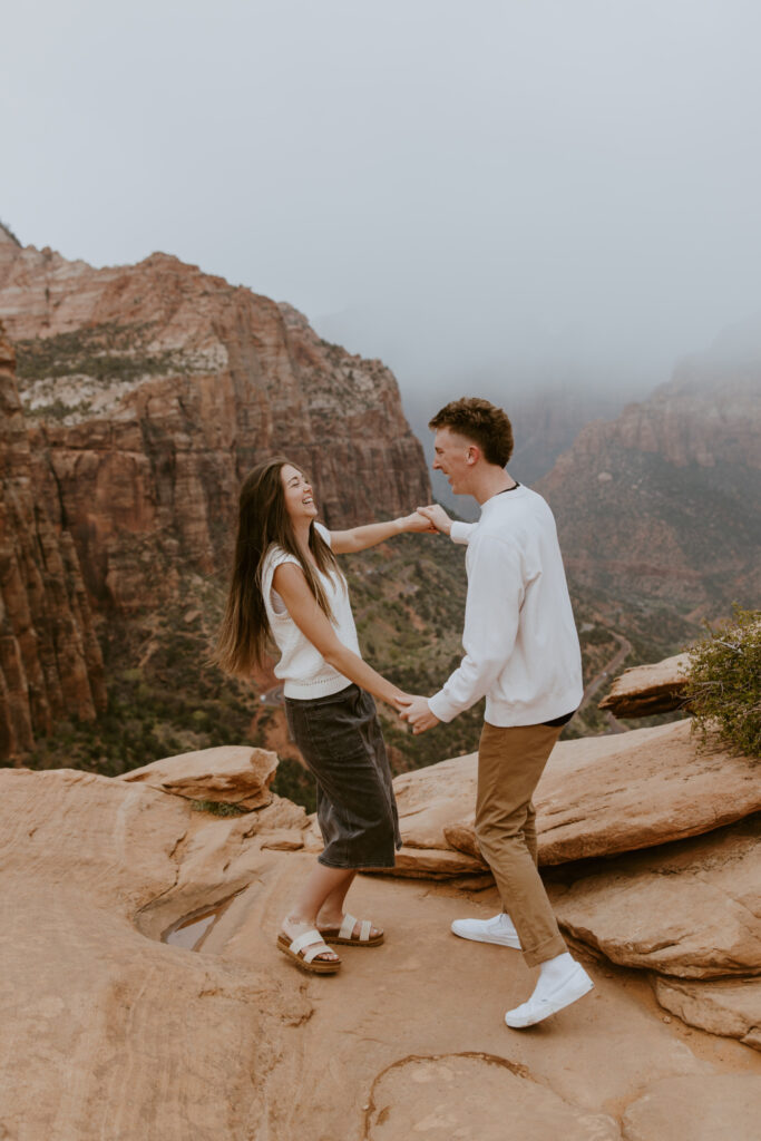 Kylie and Jackson | Zion National Park Engagements | Southern Utah Wedding and Elopement Photographer, Emily Dawn Photo