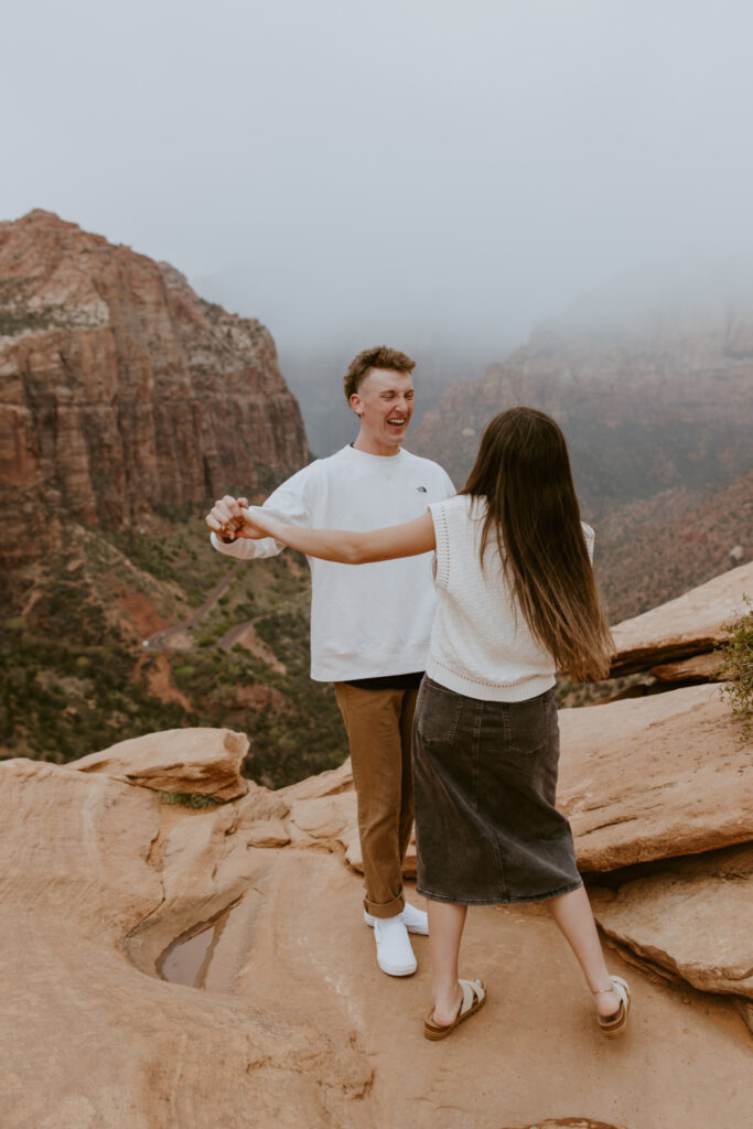 Kylie and Jackson | Zion National Park Engagements | Southern Utah Wedding and Elopement Photographer, Emily Dawn Photo